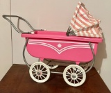 Vintage Metal Framed Baby Buggy With Plastic Body