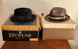 Lot Of 2 Hat Boxes With Men's Hats