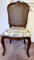 French Walnut Framed Cane Back Side Chair