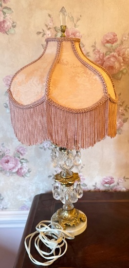Crystal & Brass Lamp
