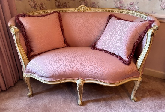 Nice Vintage Louis XV High Back Loveseat