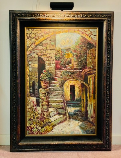 Vintage Ludwig Sohler Listed German Artist Oil On Canvas In Frame