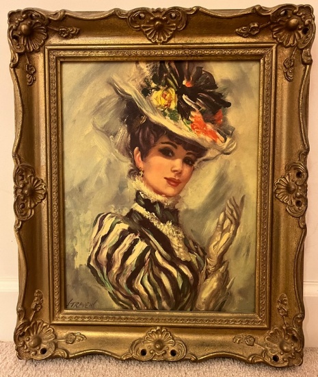 Gold Framed Mademoiselle with Bright Colors