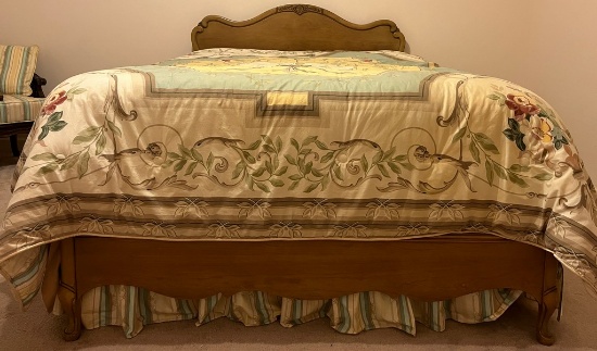 Full Size Bed with Painted Headboard