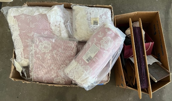 Box of Bedroom Linens "Heather Rose Cream"