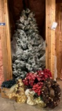 Seven-Foot Flocked Christmas Tree and More
