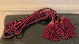 4 Burgundy Curtain Tassel Tie Backs