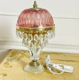 Nice Small Glass Shaded Bedroom Lamp