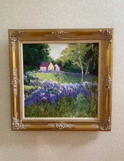 Phlox Field by S. Trotter Oil on Canvas