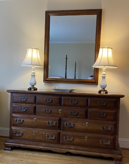 Kling Colonial Maple Double Dresser & Mirror