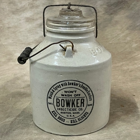 Stoneware Bowker Insecticide Advertising Jar