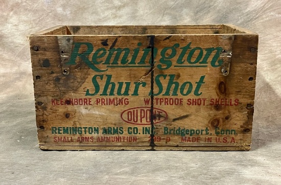 Antique Remington Shur Shot Wood Ammo Box