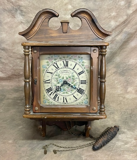 New England Clock Company Wood Cased Wall Clock