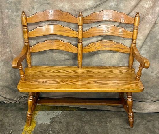 Oak Two-Seater Bench