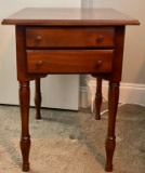 Cherry Finish 2 Drawer Bedside Stand