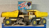 Toy Gun & 2 Tonka Dump Trucks