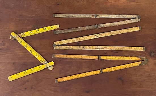 Lot Of Antique Folding Rulers