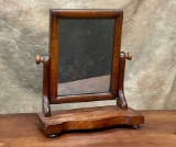 Man's Mahogany Empire Style Dresser Top Shaving Mirror