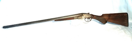 Antique Double Barrel Rabbit Ear 12 Ga Shotgun, Antique Used Condition