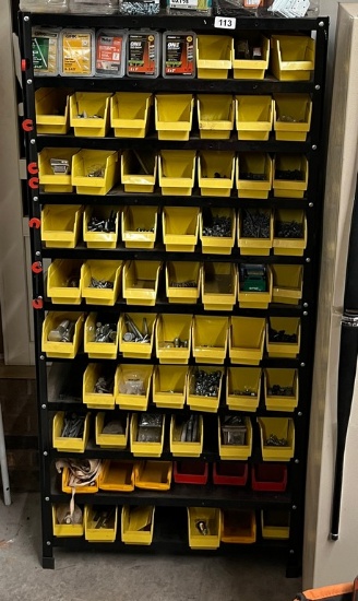 Black Metal Shelf With Plastic Bolt Bins