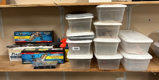 Empty Plastic Storage Containers, Roll Of Plastic, Chalk & More