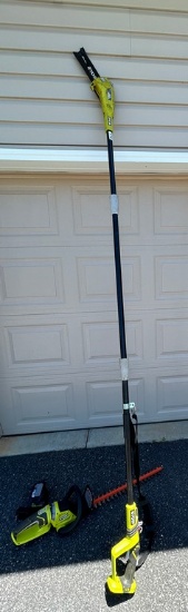Ryobi Battery Operated Pole Saw & Hedge Trimmer