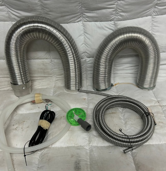 2 Aluminum Flex Pipes, 3/8" Wire Loom