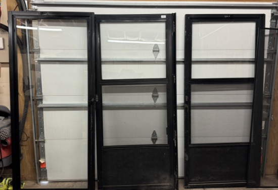Lot Of 3 Black Used Storm Doors