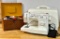 Singer Portable Sewing Machine and Plastic Sewing Basket