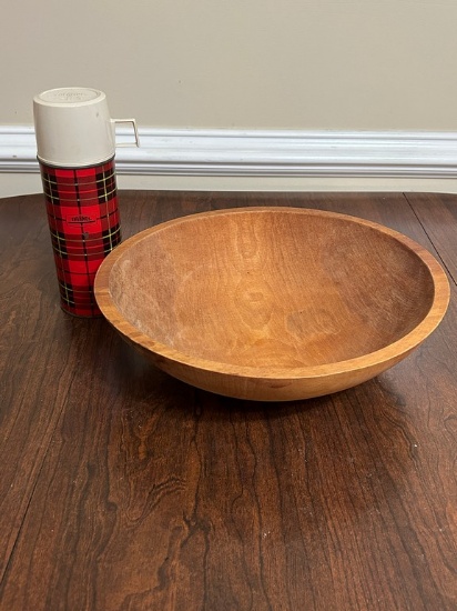 Wooden Bowl with Thermos