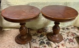 Pair of Round Pedestal Tables