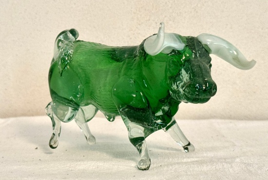 Murano-Style Glass Bull