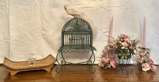 Bird Cage and Floral Lot