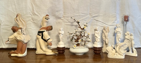 Large Lot of White Decorative Items