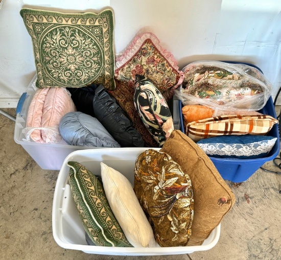 Three Bins of Pillows