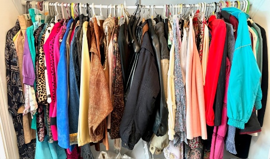 Garage Closet of Men's and Ladies Clothing