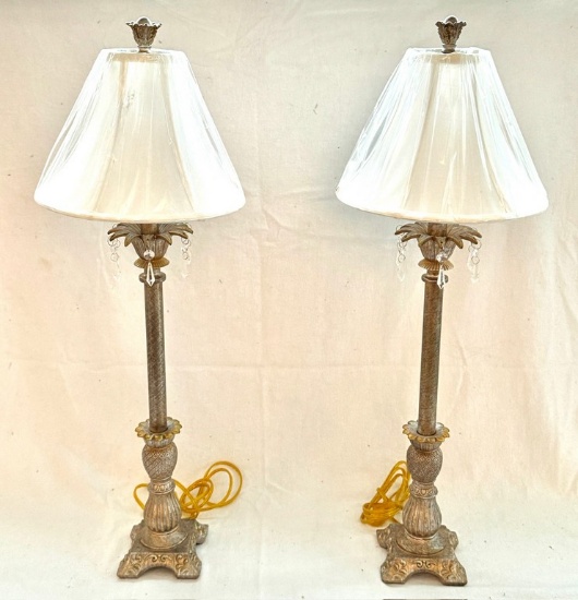 Pair of Gold Candlestick Lamps