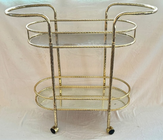 Brass and Glass Tea Cart