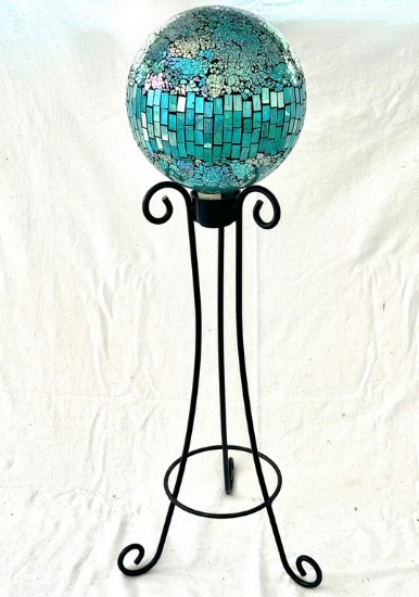 Gazing Ball and Metal Holder