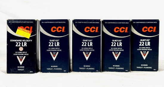 (5) Boxes of CCI .22LR Ammo