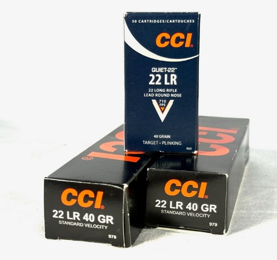 (3) Boxes of CCI .22LR Ammo
