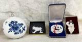 Lot of Four Holiday Ornaments