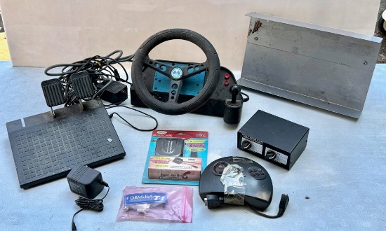 Lot of Joy Sticks and ThrustMaster Formula T2