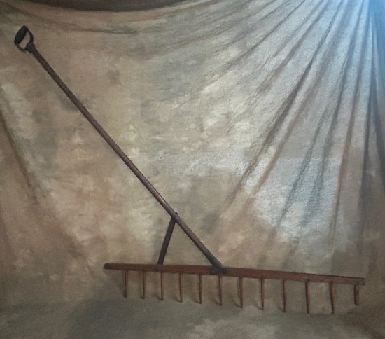 Antique Slant Handle Hay Rake