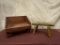 Primitive Stool & Antique Pine Miniature Bench