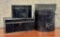 4 Piece Lot Of Antique Tin Tole Decorated Boxes & Canister
