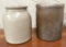 2 Piece Antique Salt Glaze Jar Lot