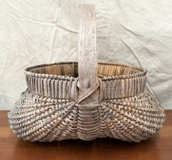 Antique Hand Woven Buttocks Basket