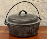 Vintage Cast Iron Pan With Lid And Wire Handle