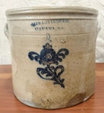 A. O. Whittemore Havana N.Y. Salt Glaze 2 Gallon Stoneware Jar.